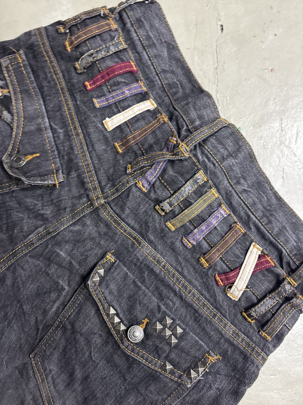 Japanese Brand Nylaus Double Waist Denim Jeans Studded Size US 32 / EU 48 - 9 Thumbnail