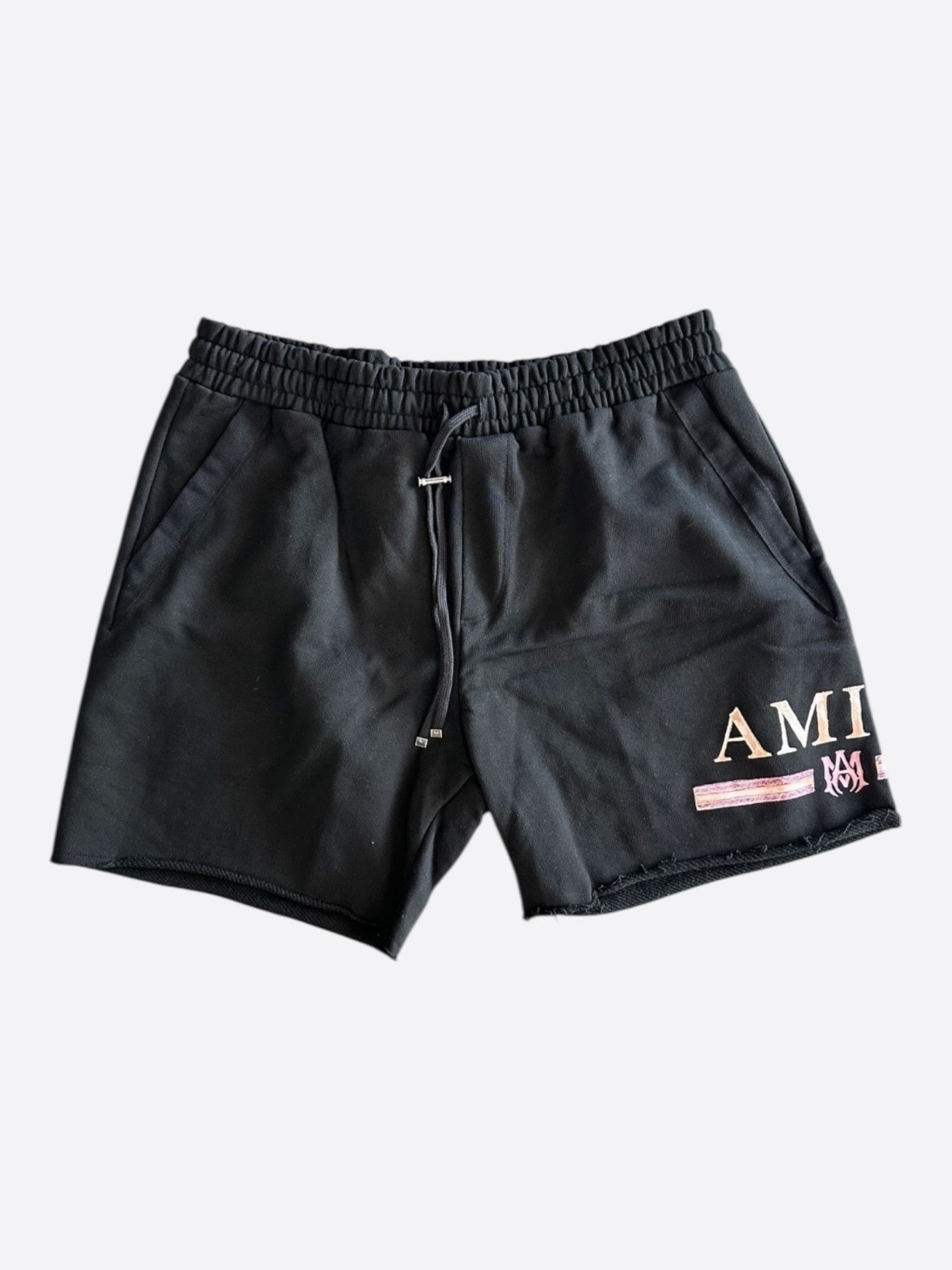 Amiri Amiri Black & Watercolor MA Bar Logo Shorts Size US 30 / EU 46 - 1 Thumbnail