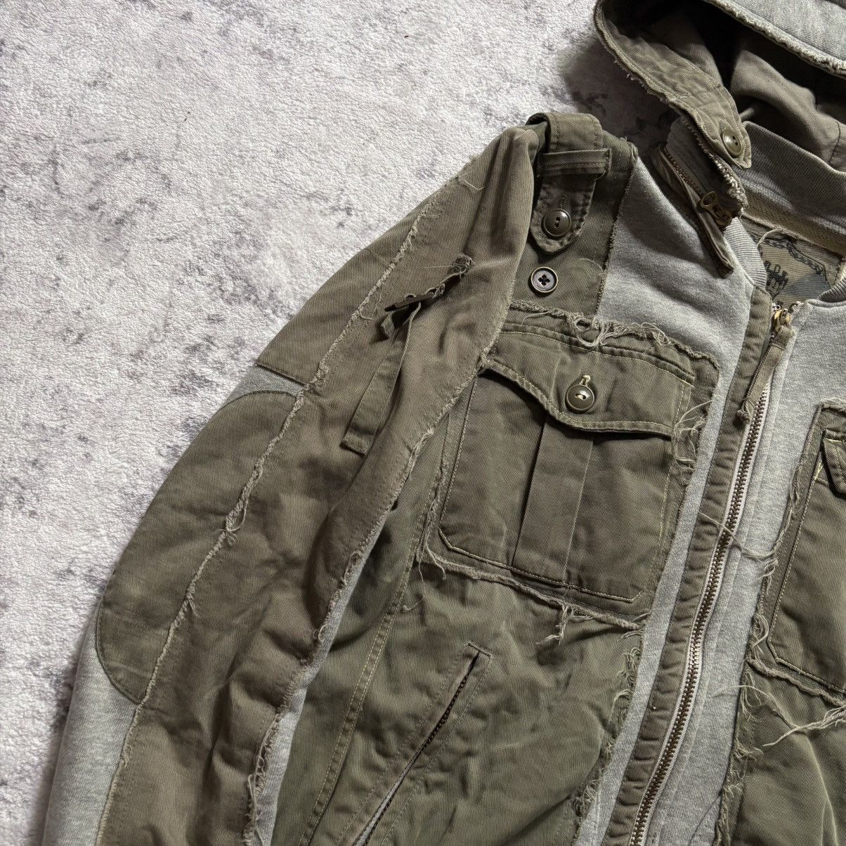 Japanese Brand XN3HB Reconstructed Military Cargo Hoodie Grey | Size M Size US M / EU 48-50 / 2 - 4 Thumbnail