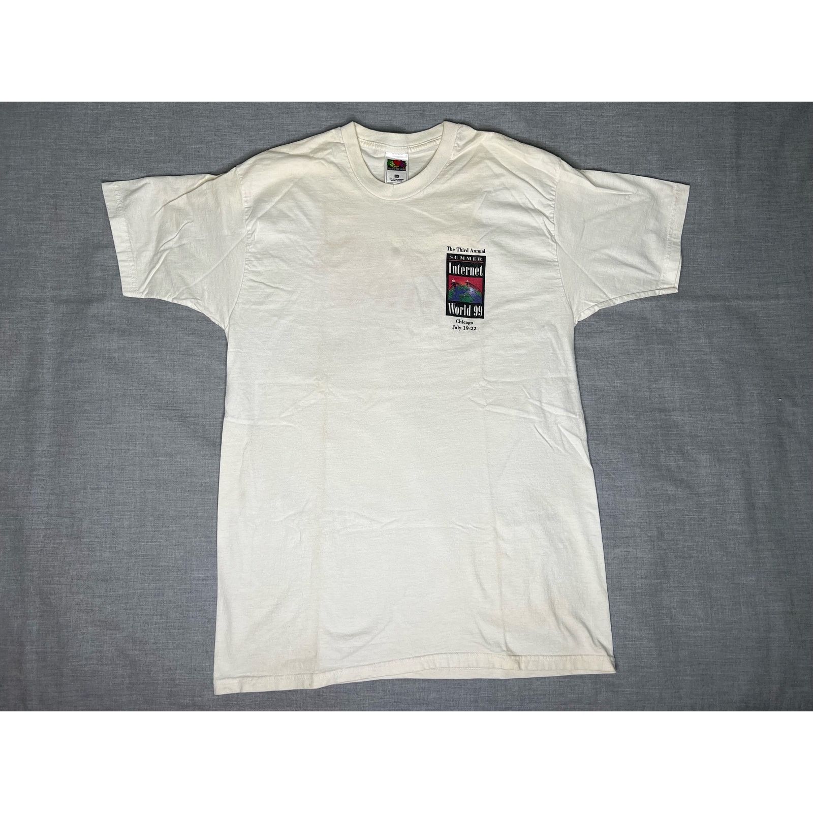 Fruit Of The Loom × Vintage Vintage 1999 Mission Critical Internet World Tech T-Shirt XL Size US XL / EU 56 / 4 - 2 Thumbnail