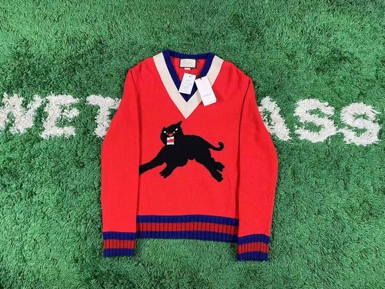 Gucci Gucci Red and blue stitching sweater 2503-Nextarrow Size US XL / EU 56 / 4 - 1 Thumbnail