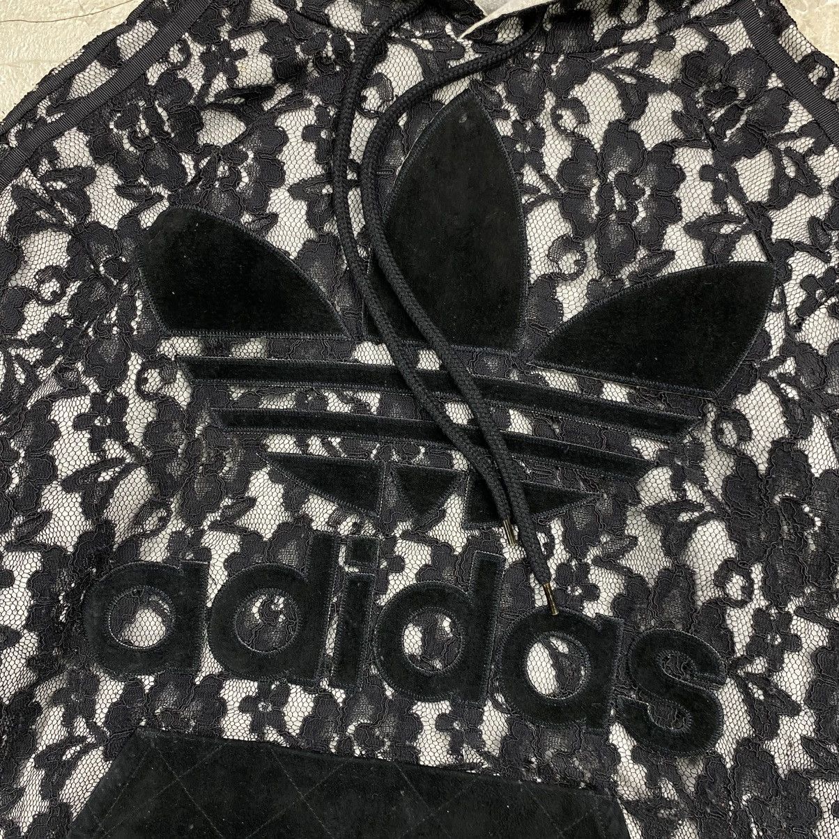 Adidas × Jeremy Scott Lace Pattern Vneck Hoodie Size US S / EU 44-46 / 1 - 2 Thumbnail