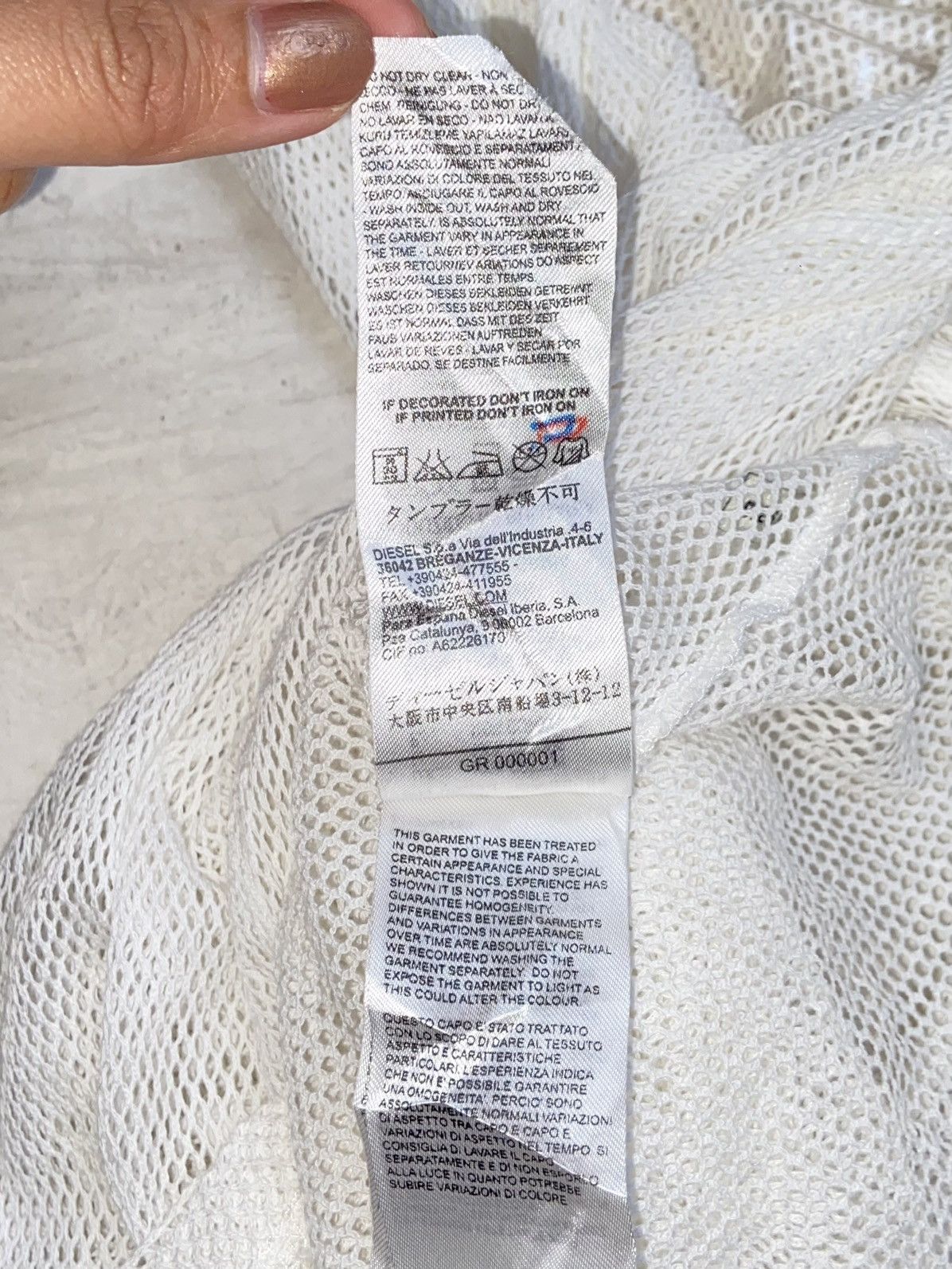 Diesel DIESEL White Mesh T-shirt Size US XS / EU 42 / 0 - 18 Thumbnail
