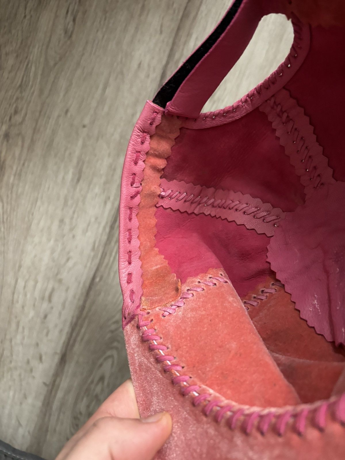 Other Pink Handmade Leather Cap Size ONE SIZE - 3 Thumbnail