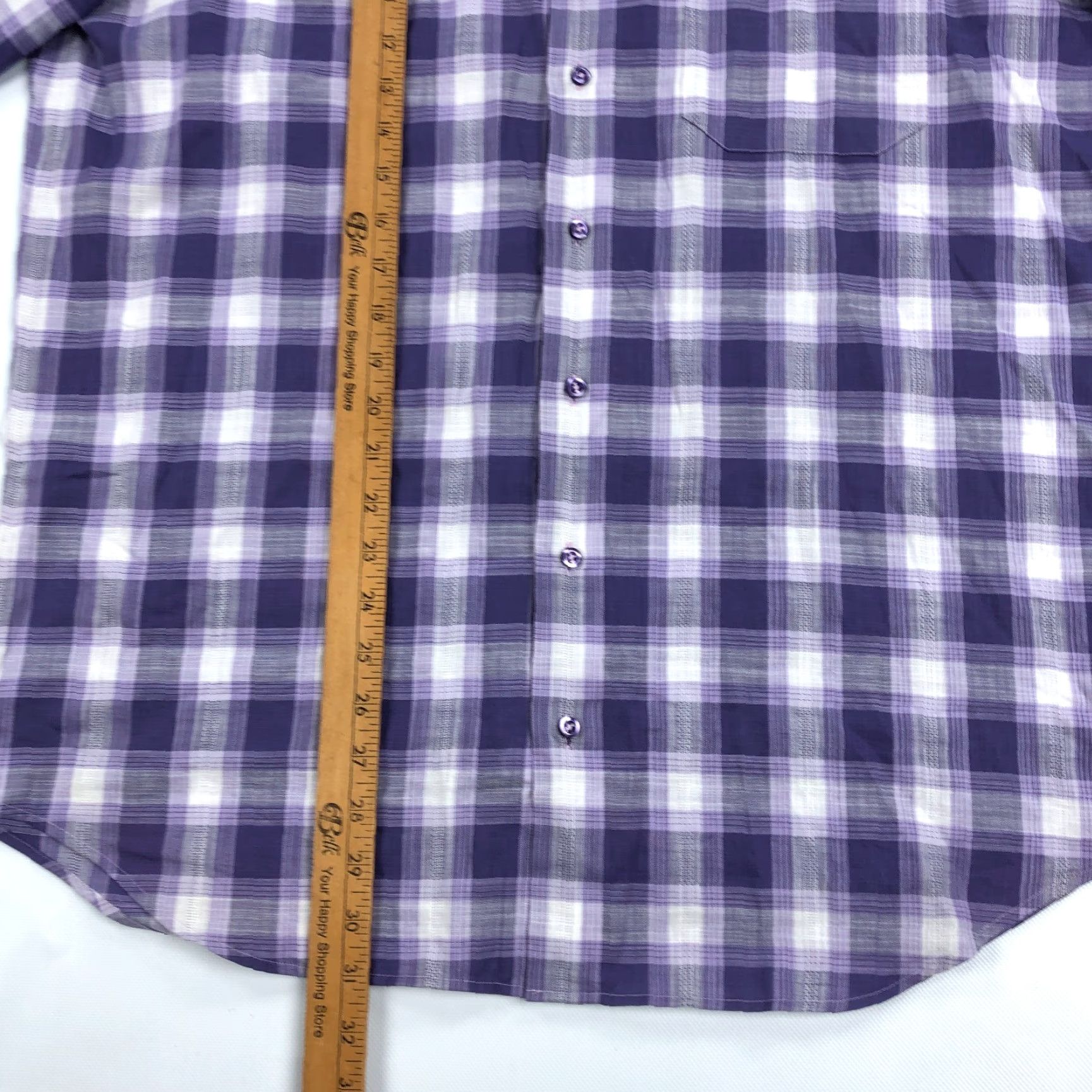 Vintage Hagen Shirt Mens Large Purple Plaid Long Sleeve Button Up Size US L / EU 52-54 / 3 - 5 Thumbnail