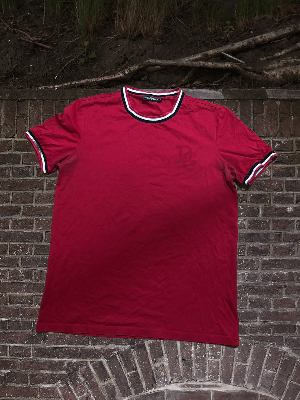 Dolce & Gabbana DOLCE & GABBANA T-shirt Red Cotton DG Logo Print Crew Neck Size US L / EU 52-54 / 3 - 1 Thumbnail