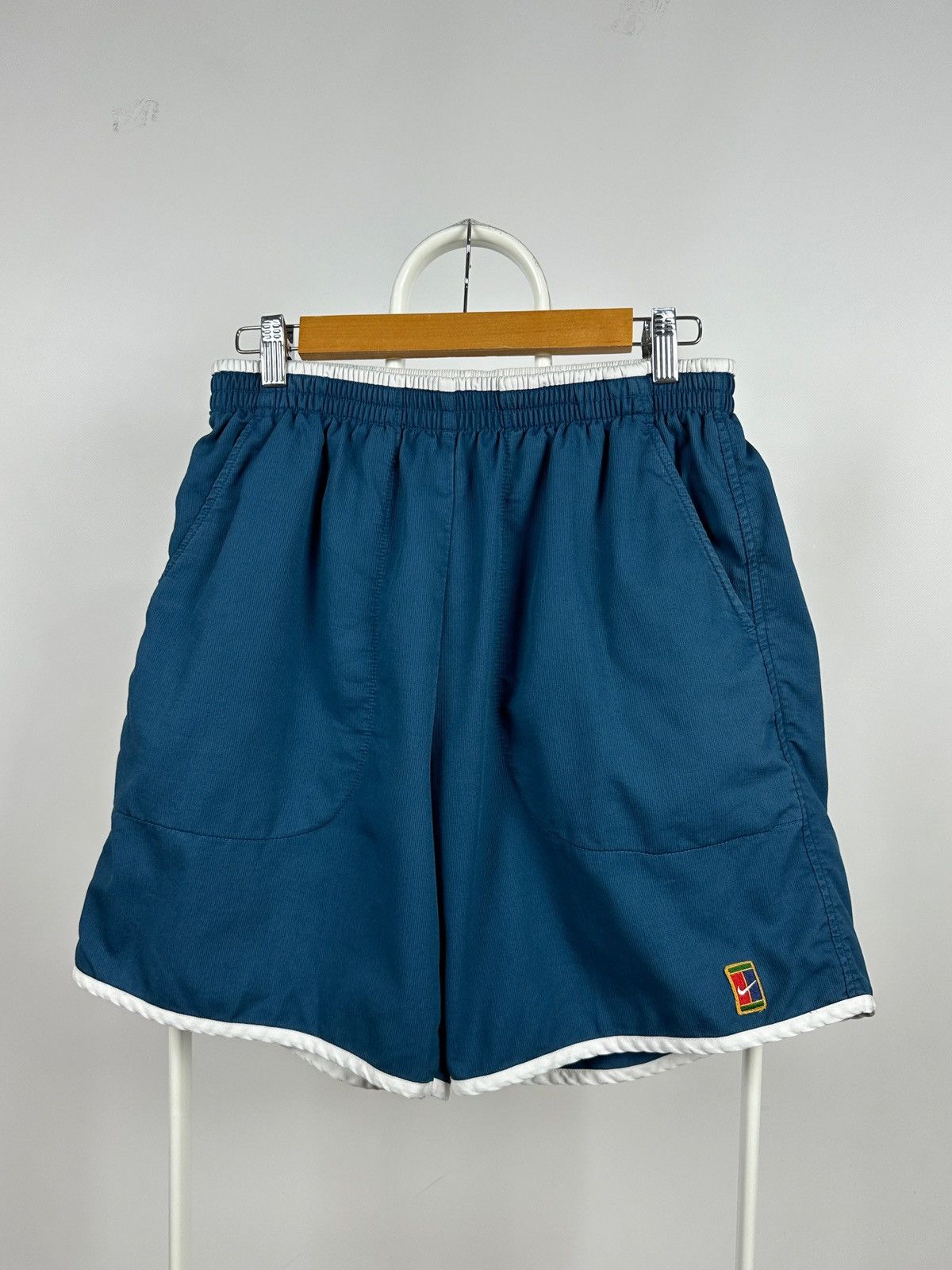 Nike 90s Vintage Nike Tennis Court Navy Shorts Andre Agassi Size US 32 / EU 48 - 1 Thumbnail
