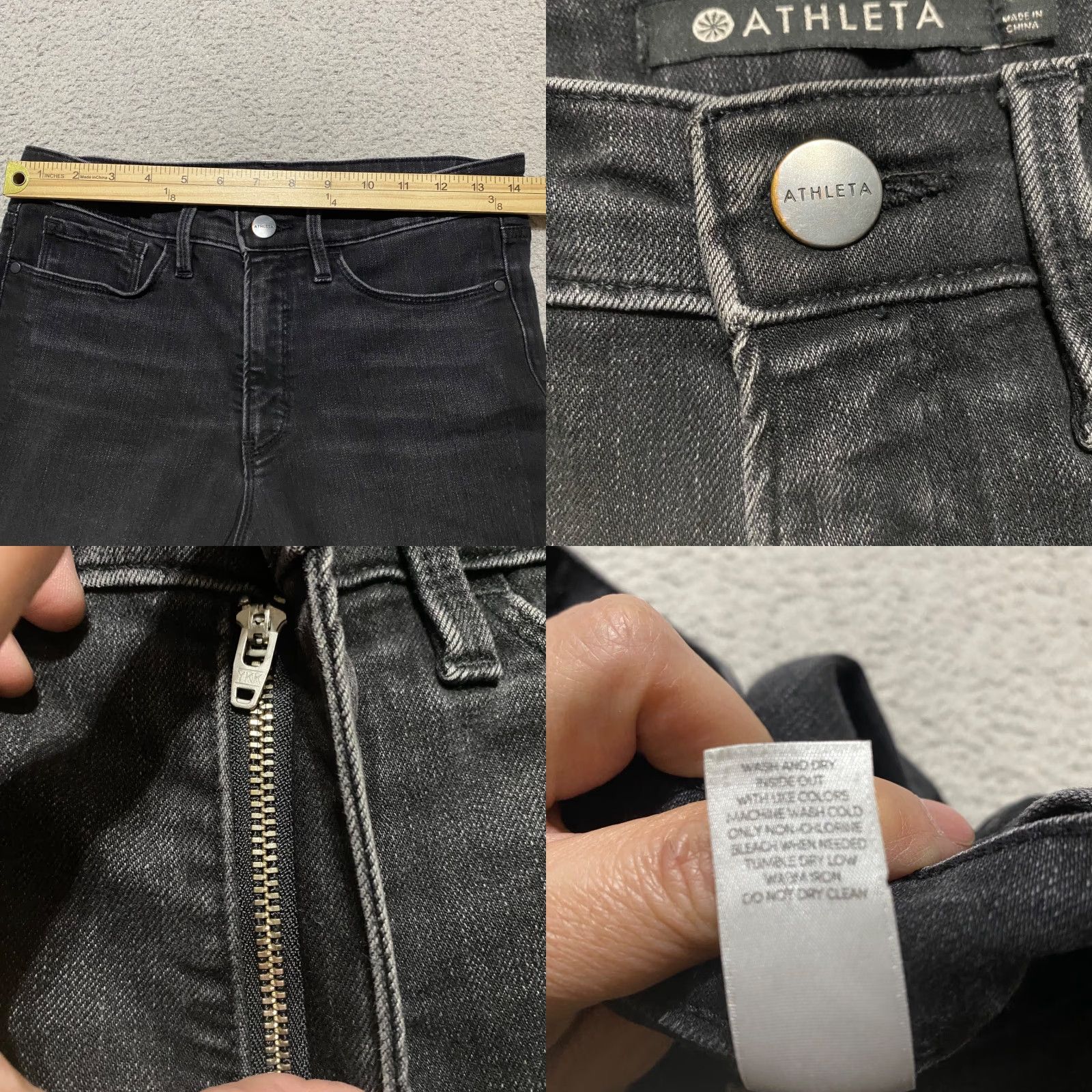 Athleta Athleta Jeans Womens 6P Faded Black Denim Dark Wash High Rise Straight Crop Size 28" / US 6 / IT 42 - 8 Thumbnail
