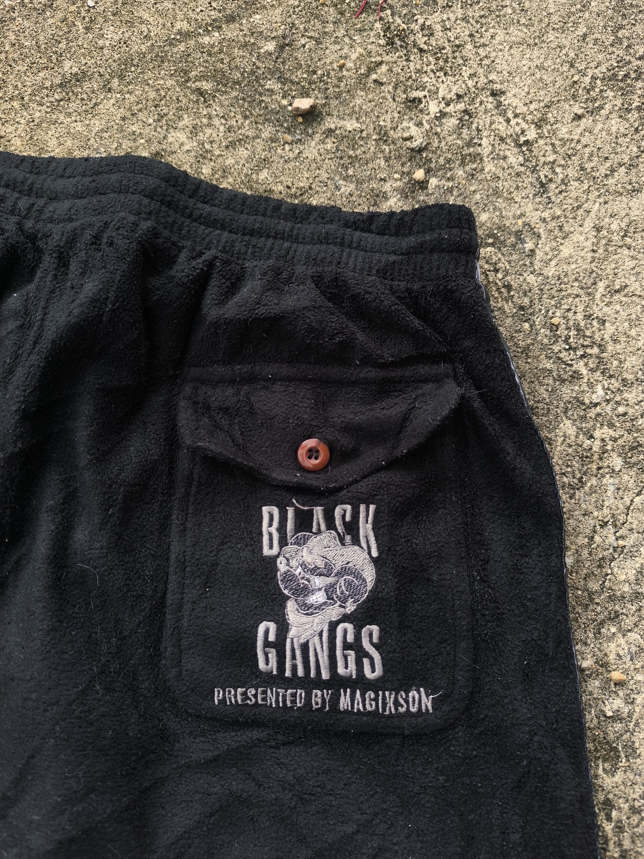 Designer × Vintage Vintage Y2K baggy sweatpants side tape black gangs magixson Size US 32 / EU 48 - 10 Thumbnail
