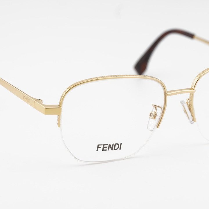Fendi Fendi FE50106F 030 Eyeglasses Gold 54mm Square Frame Size ONE SIZE - 7 Thumbnail