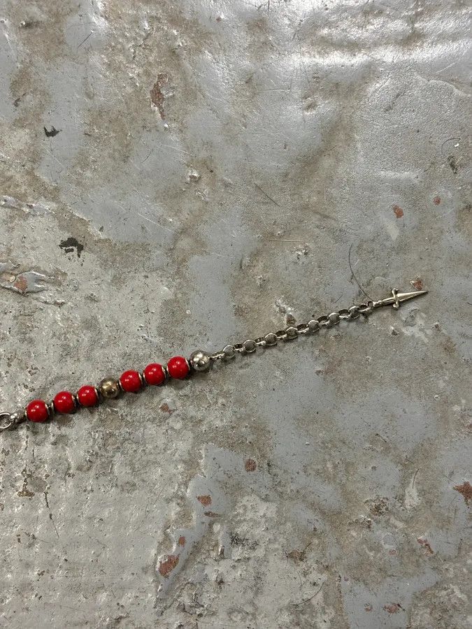 Vintage Cesare Paciotti Red Beaded Cross Charm Bracelet Size ONE SIZE - 9 Thumbnail