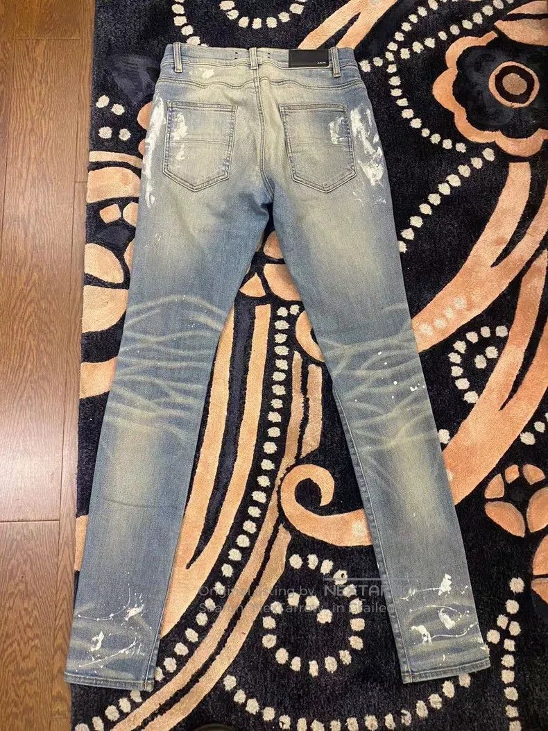 Amiri Amiri Classic Splattered Blue Diamond Bottom Jeans Size 32 Size US 32 / EU 48 - 2 Thumbnail