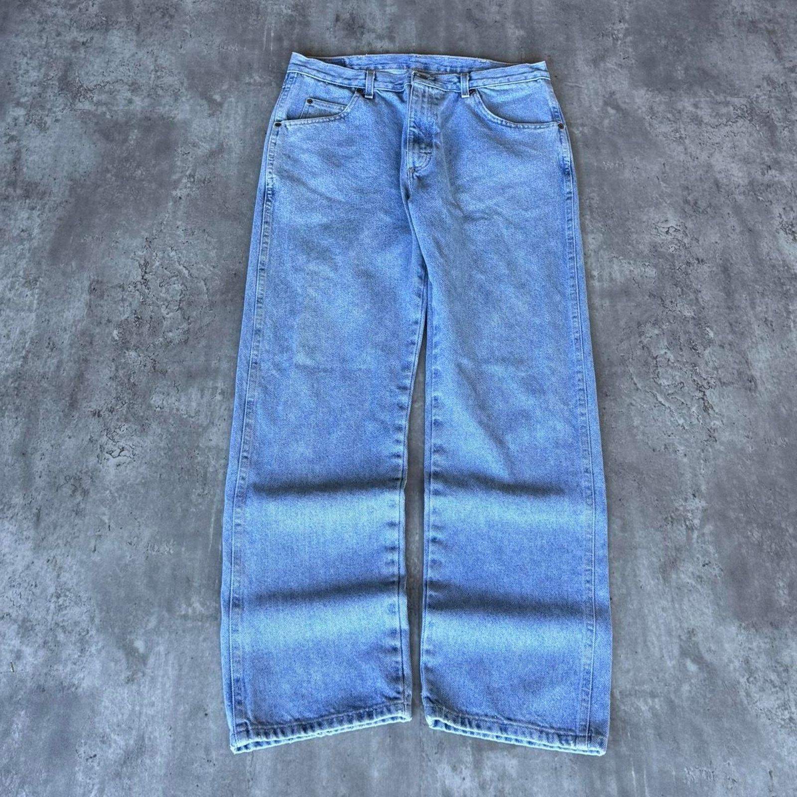 Vintage × Wrangler Vintage Y2K Light Wash Baggy Blue Essential Denim Jeans Size US 34 / EU 50 - 2 Thumbnail