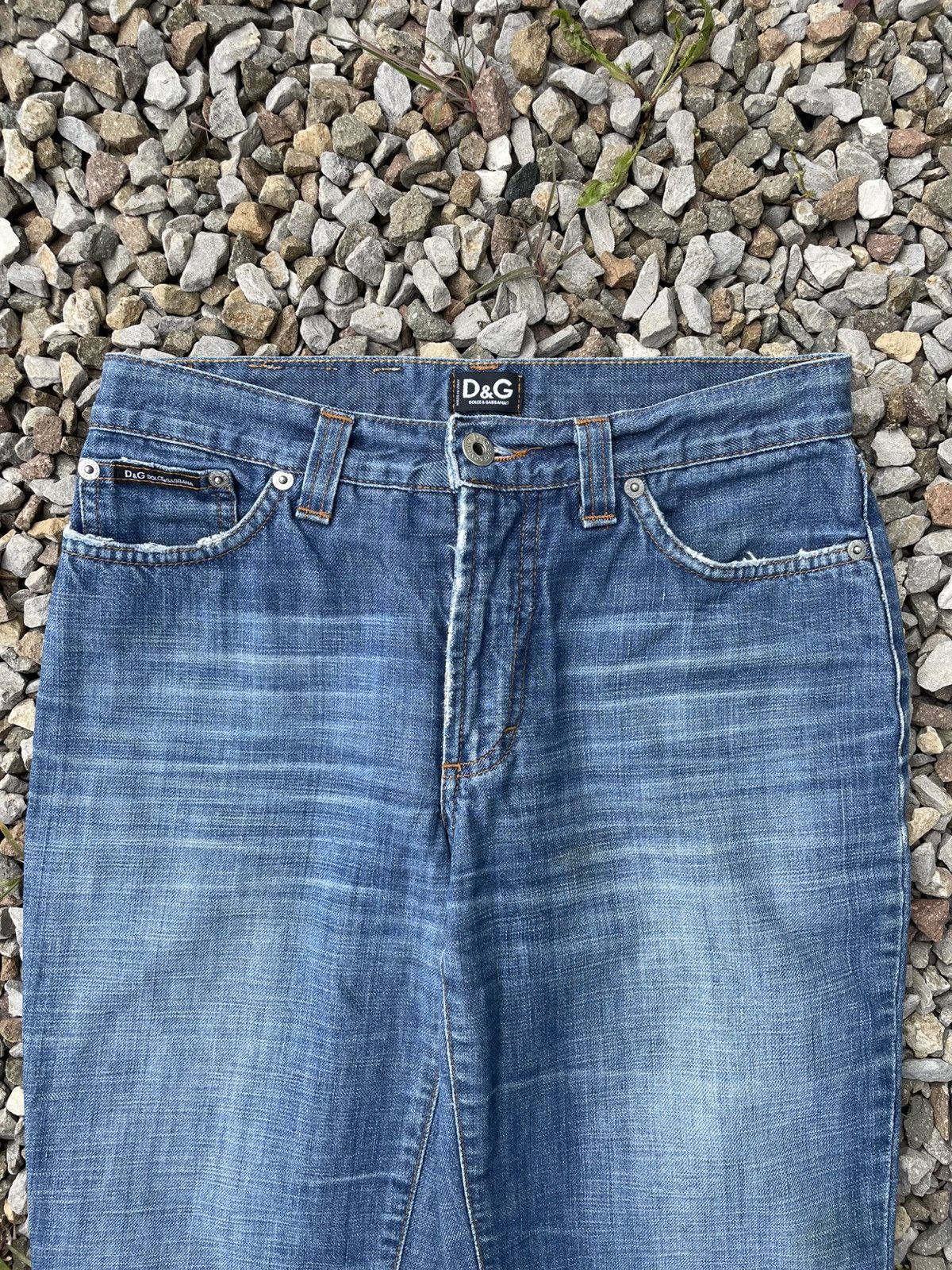 Dolce & Gabbana Vintage 00’s Dolce & Gabbana Flared Bootcut Distressed Jeans Size 27" / US 4 / IT 40 - 3 Thumbnail