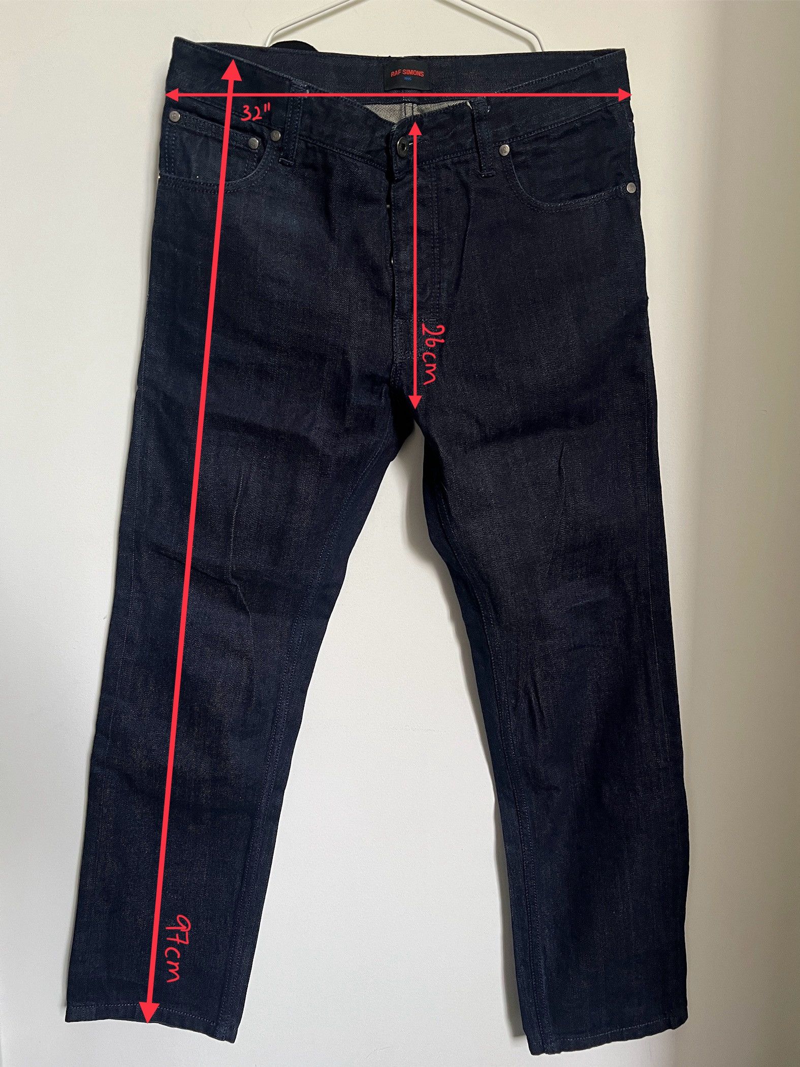 Raf Simons Raf Simons 1995 Dark Navy Denim Jeans | Grailed