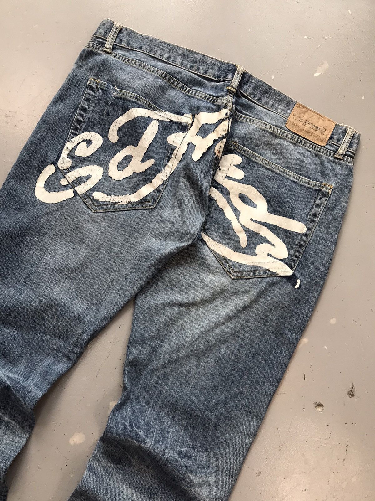 Ed Hardy × Vintage Vintage Edhardy distressed straight fit denim Size US 42 / EU 58 - 13 Thumbnail