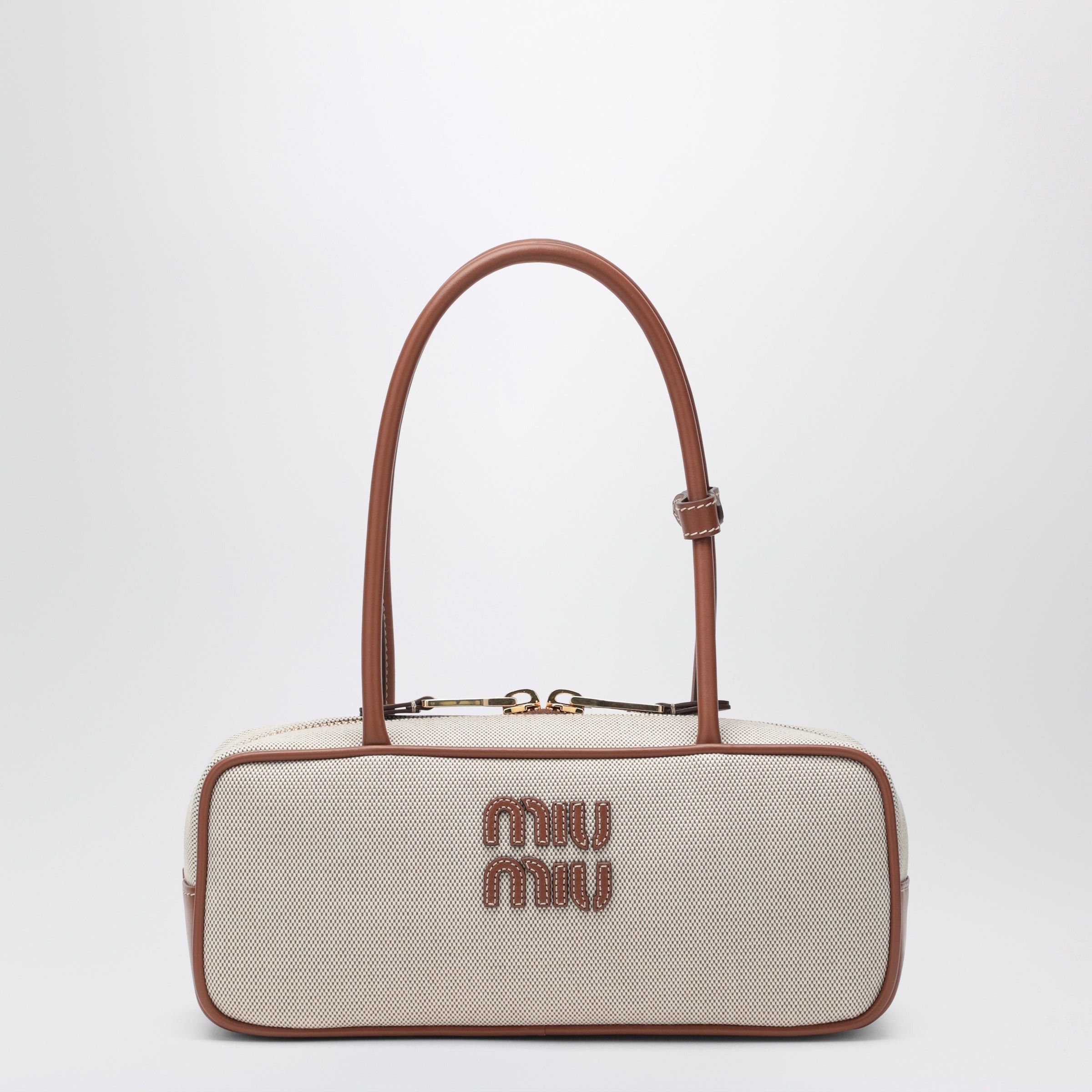 Miu Miu Miu Miu Small Beau Bag In Canvas And Leather Size ONE SIZE - 1 Thumbnail