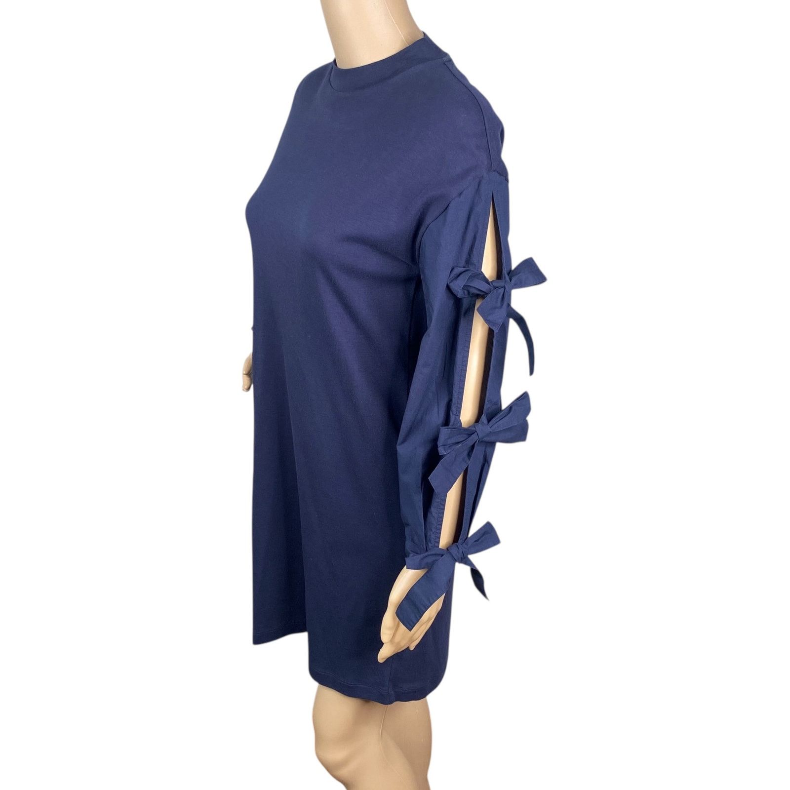 Tory Burch Tory Burch Emilia Navy Blue Bows Shift Dress SZ XS Size XS / US 0-2 / IT 36-38 - 5 Thumbnail