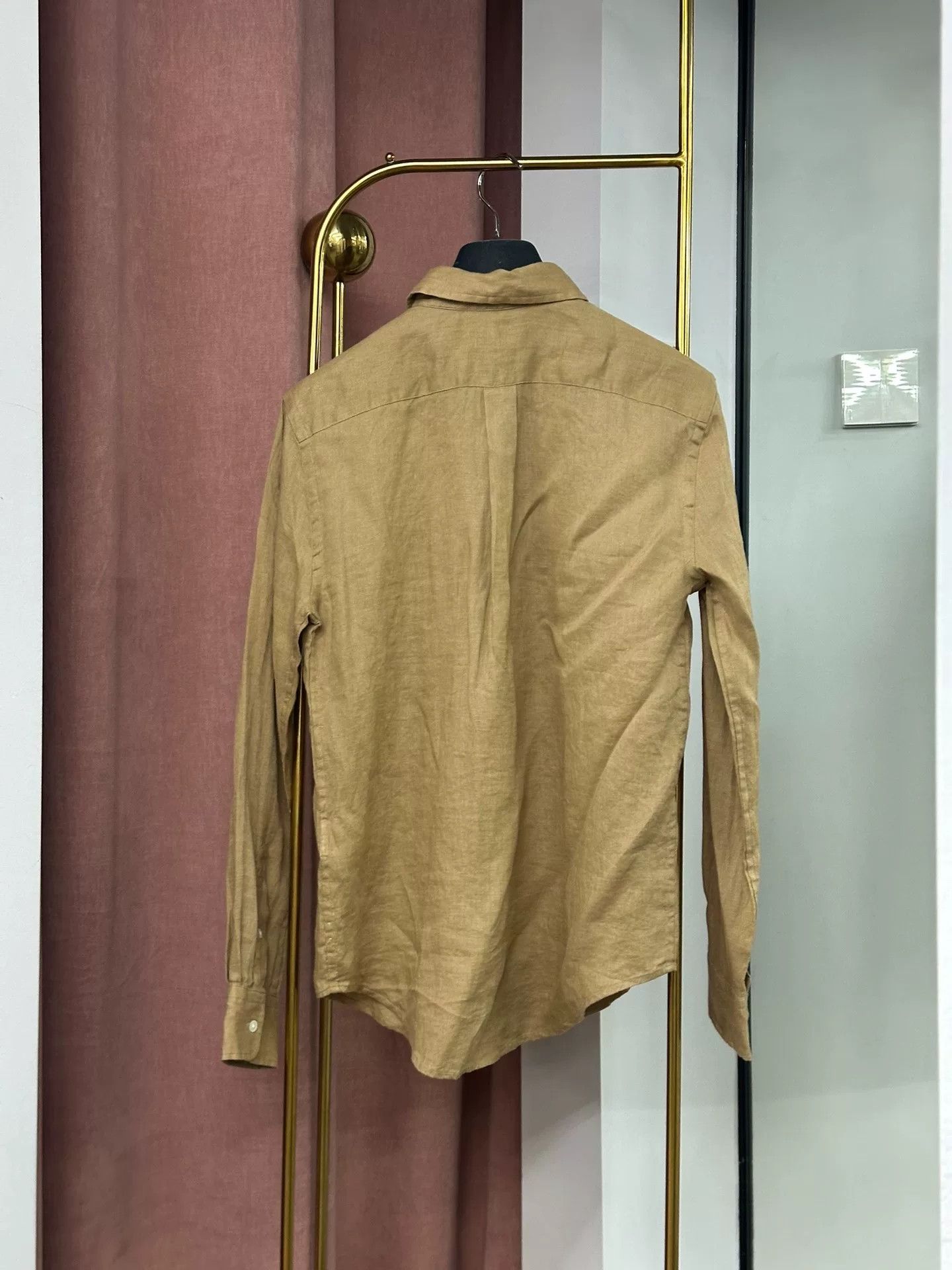 Polo Ralph Lauren Polo Ralph Lauren Khaki Linen Long Sleeve Shirt Size US XS / EU 42 / 0 - 3 Thumbnail