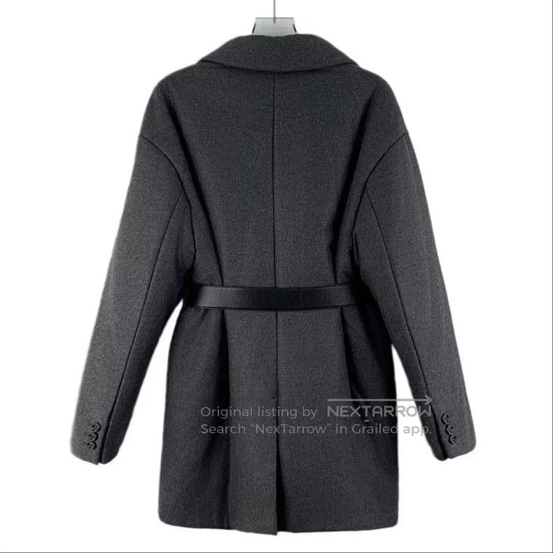 Prada Prada 22 dark gray triangle label cashmere lapel belt long Size XXS / US 00 / IT 34 - 2 Thumbnail