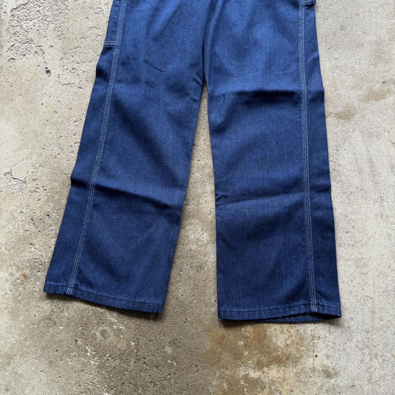 Vintage 80s Roebucks Sears Denim Carpenter Dungaree Work Pants Size US 28 / EU 44 - 10 Thumbnail