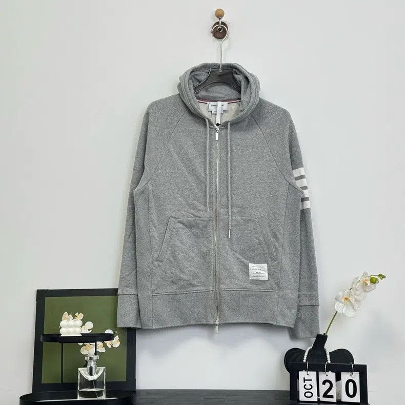 Thom Browne Thom Browne Grey Zip-up Hoodie Size US XXL / EU 58 / 5 - 1 Thumbnail