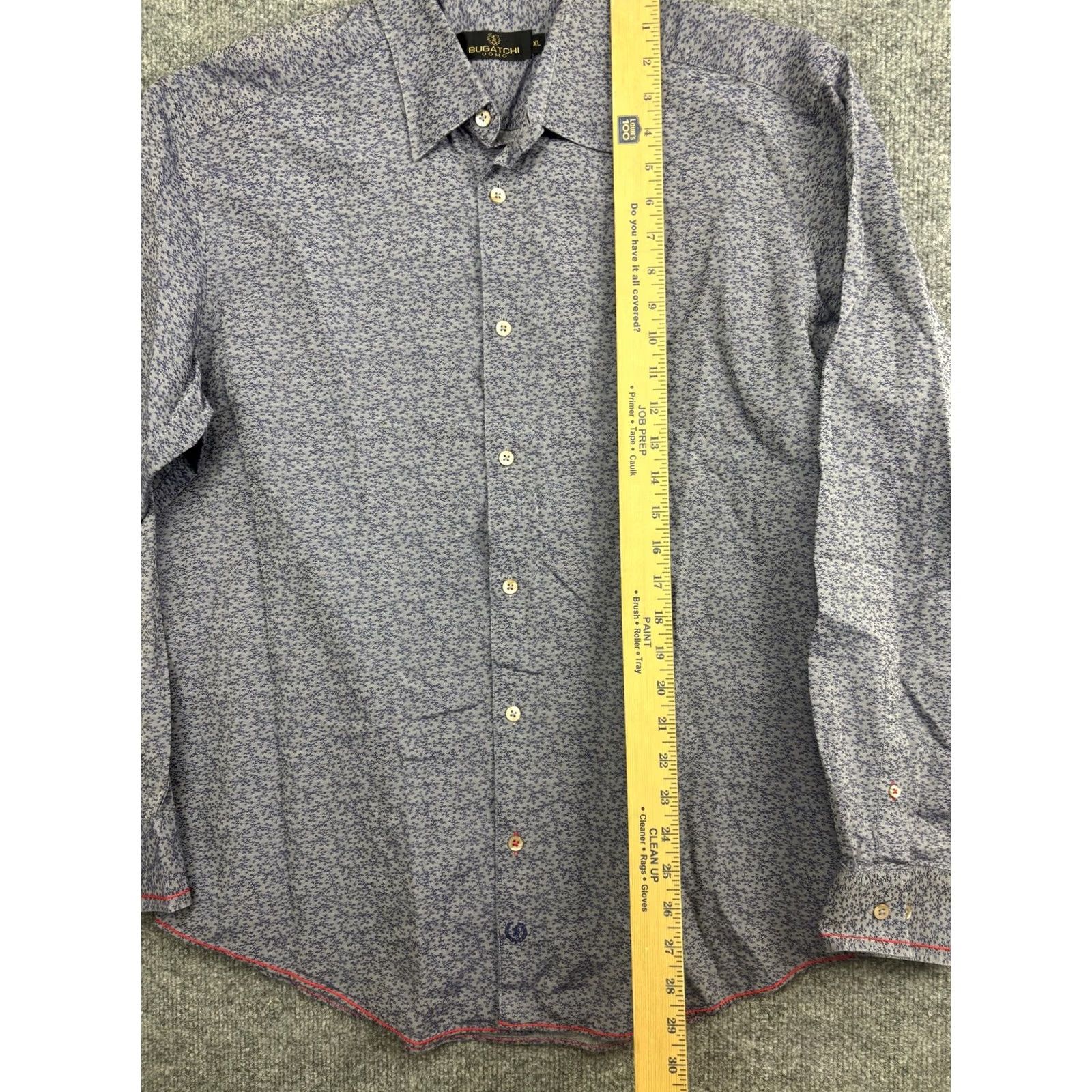 BUGATCHI Bugatchi ShirtMens XL Gray Floral Long Sleeve Button Front Cotton Casual Size US XL / EU 56 / 4 - 3 Thumbnail