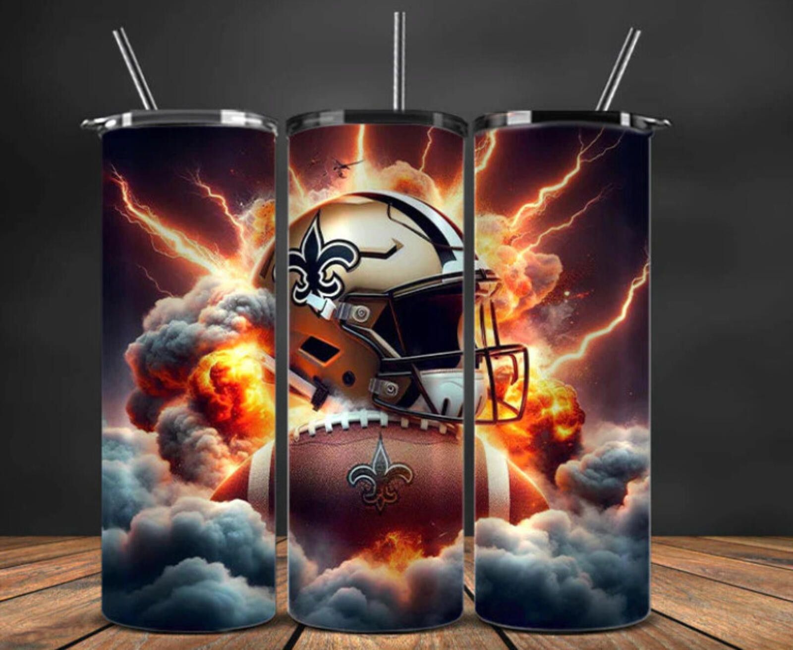 The Unbranded Brand 20 oz New Orleans Saints Stainless Steel Tumbler-- Da Storm Size ONE SIZE - 1 Thumbnail