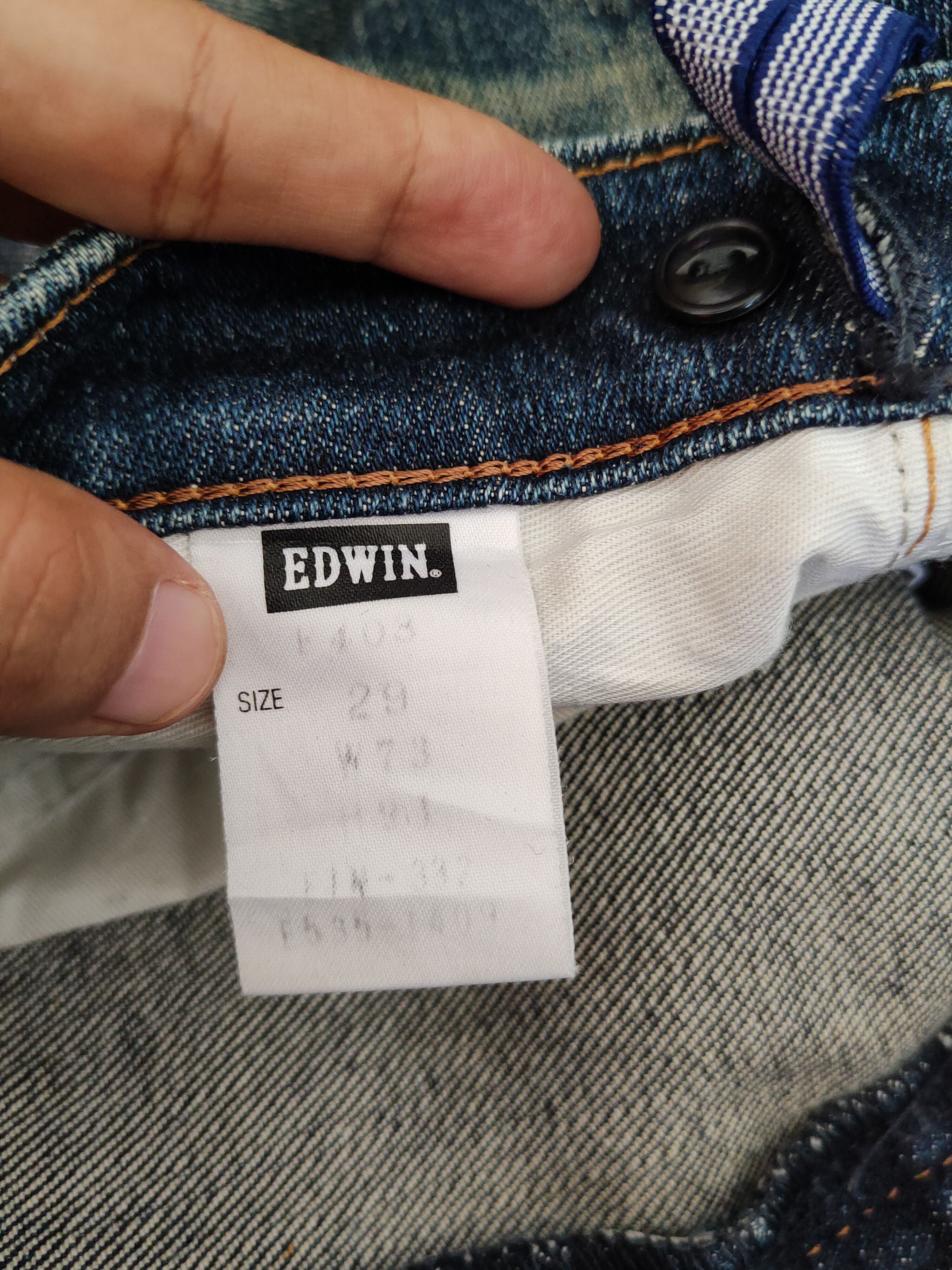 Edwin Edwin Dark Blue Distressed Ripped Jeans #S1676 Size US 29 - 16 Thumbnail