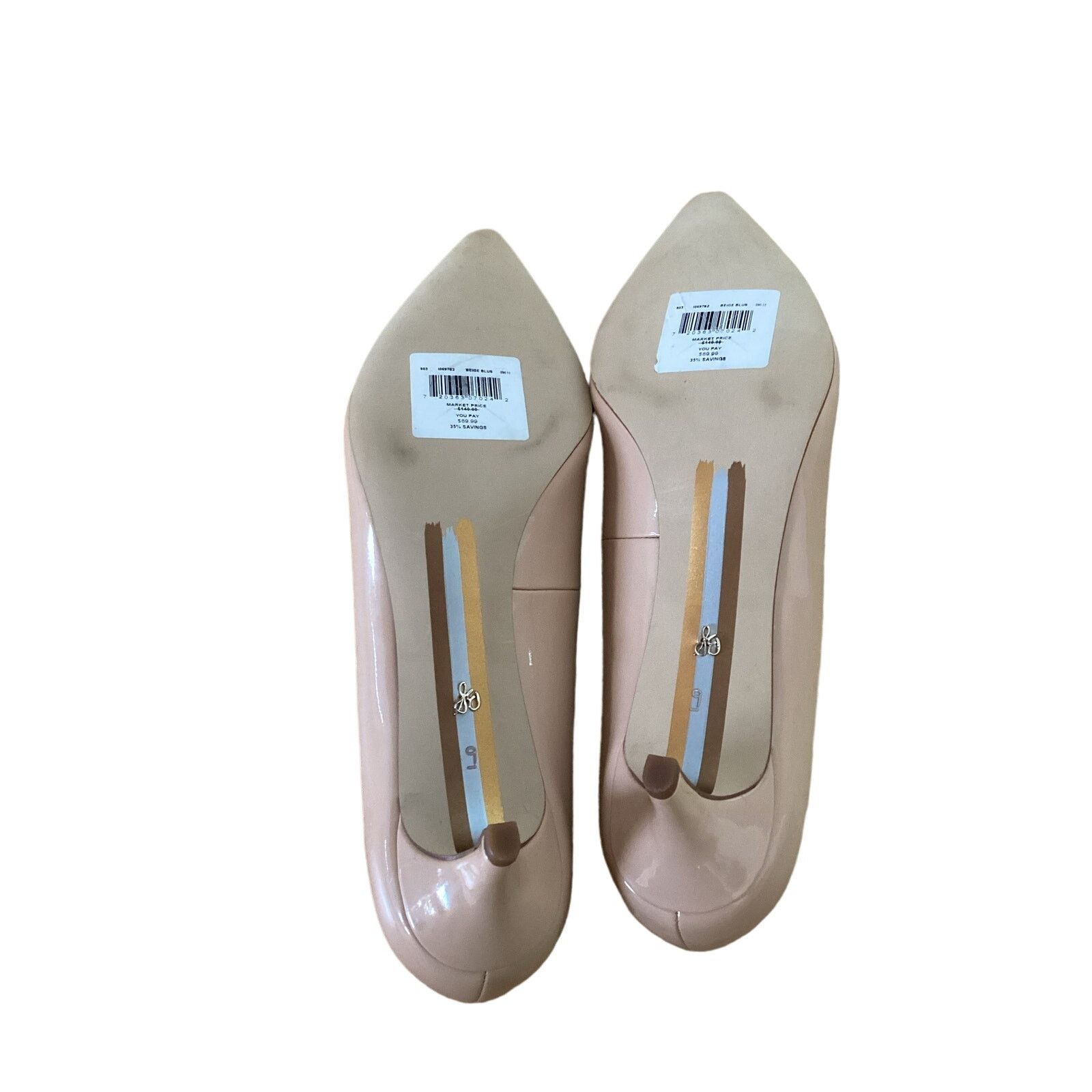 Sam Edelman NWT Sam Edelman Beige Patent Leather Pumps Kitten Heel Sz 9 Size US 9 / IT 39 - 5 Thumbnail