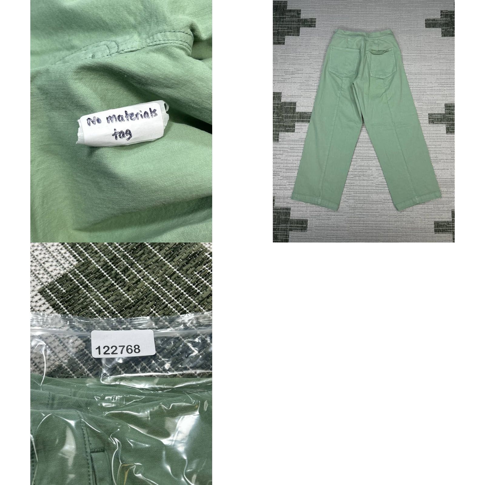 Madewell Madewell Emmett Wide Leg Cropped Pants Womens 25P Green Stretch Mid Rise Canvas Button Zip Flat Front Casual Travel Size 42" / US 20 - 8 Thumbnail