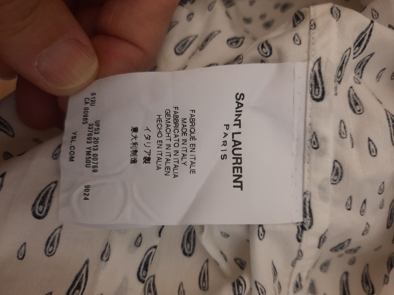 Saint Laurent Paris Drip Water Droplet Shirt Size US S / EU 44-46 / 1 - 4 Thumbnail