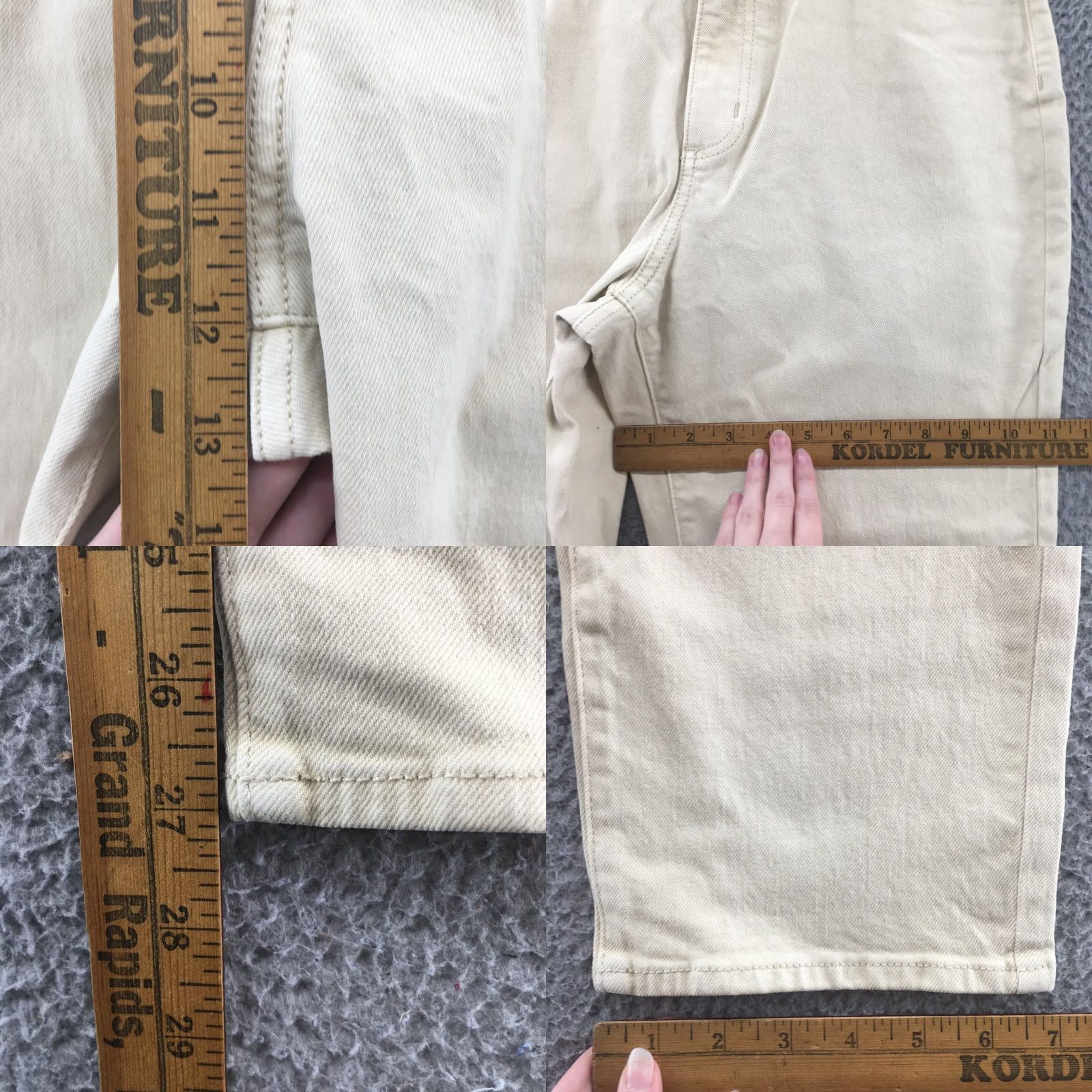 Vintage Universal Thread Pants Womens 10R Beige Cotton Blend Slim Ankle 90s Hi-Rise NEW Size 32" / US 10 / IT 46 - 8 Thumbnail