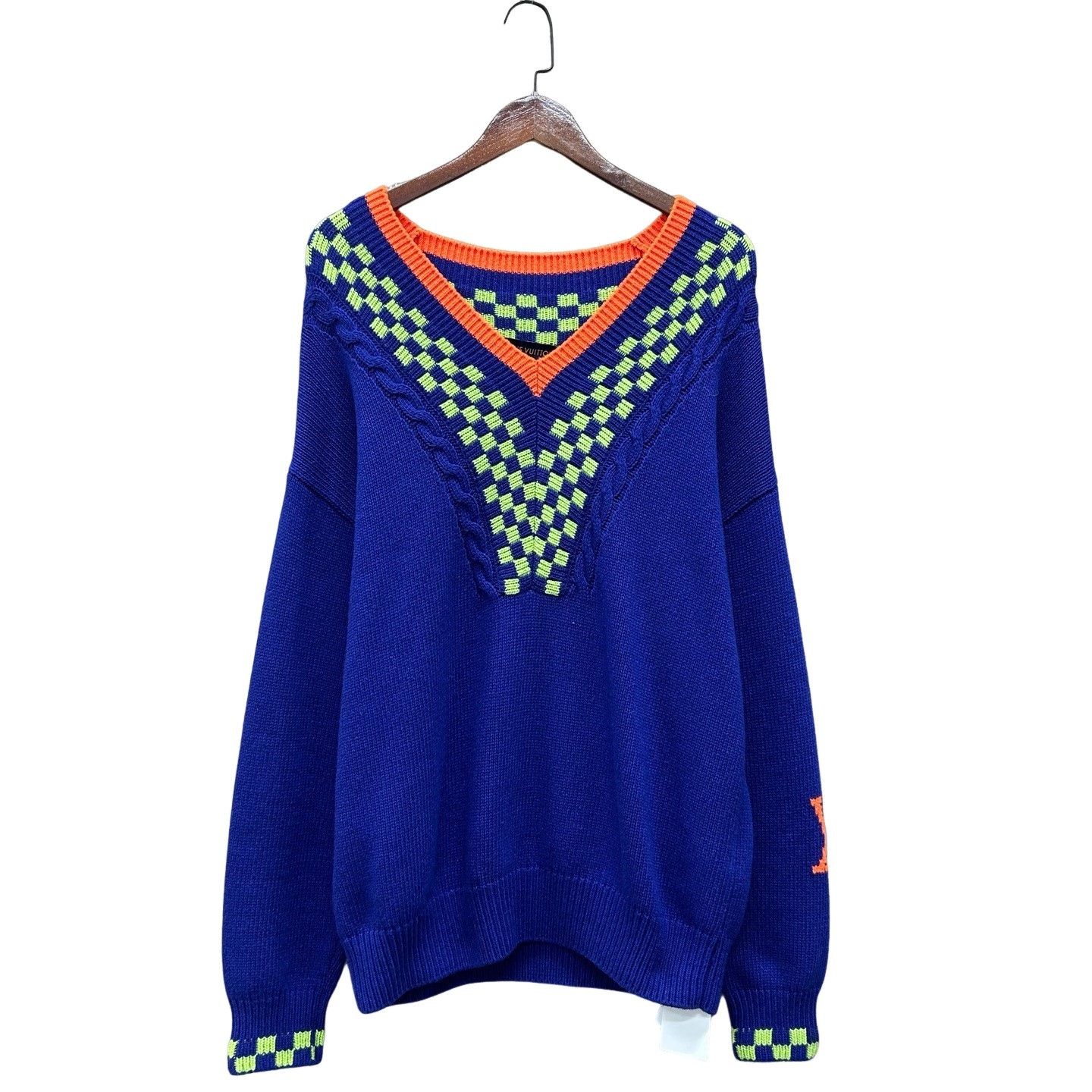 Louis Vuitton Louis Vuitton Damier V-Neck Sweater Size M Size US M / EU 48-50 / 2 - 1 Thumbnail