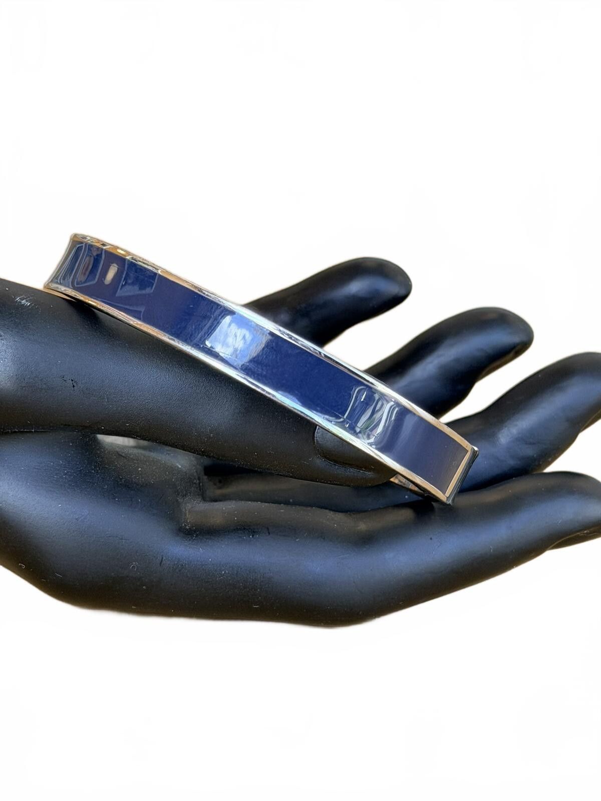 Talbots Vintage Talbots Blue Enamel Silver Tone Hinged Bangle Size ONE SIZE - 1 Thumbnail