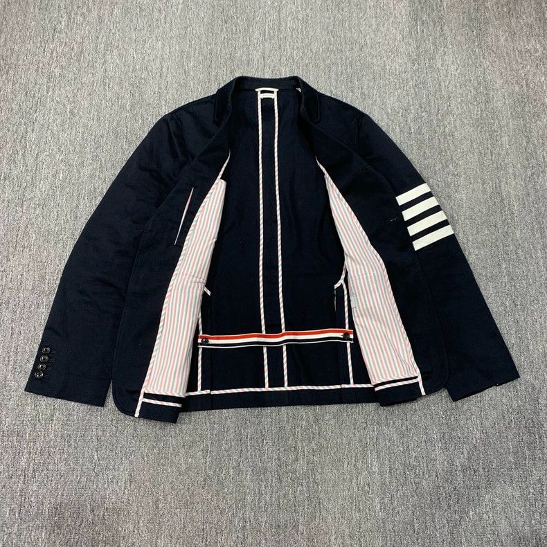 Thom Browne Thom Browne Size 3 Dark blue four-bar suit 2506-Nextarrow Size 42R - 9 Thumbnail