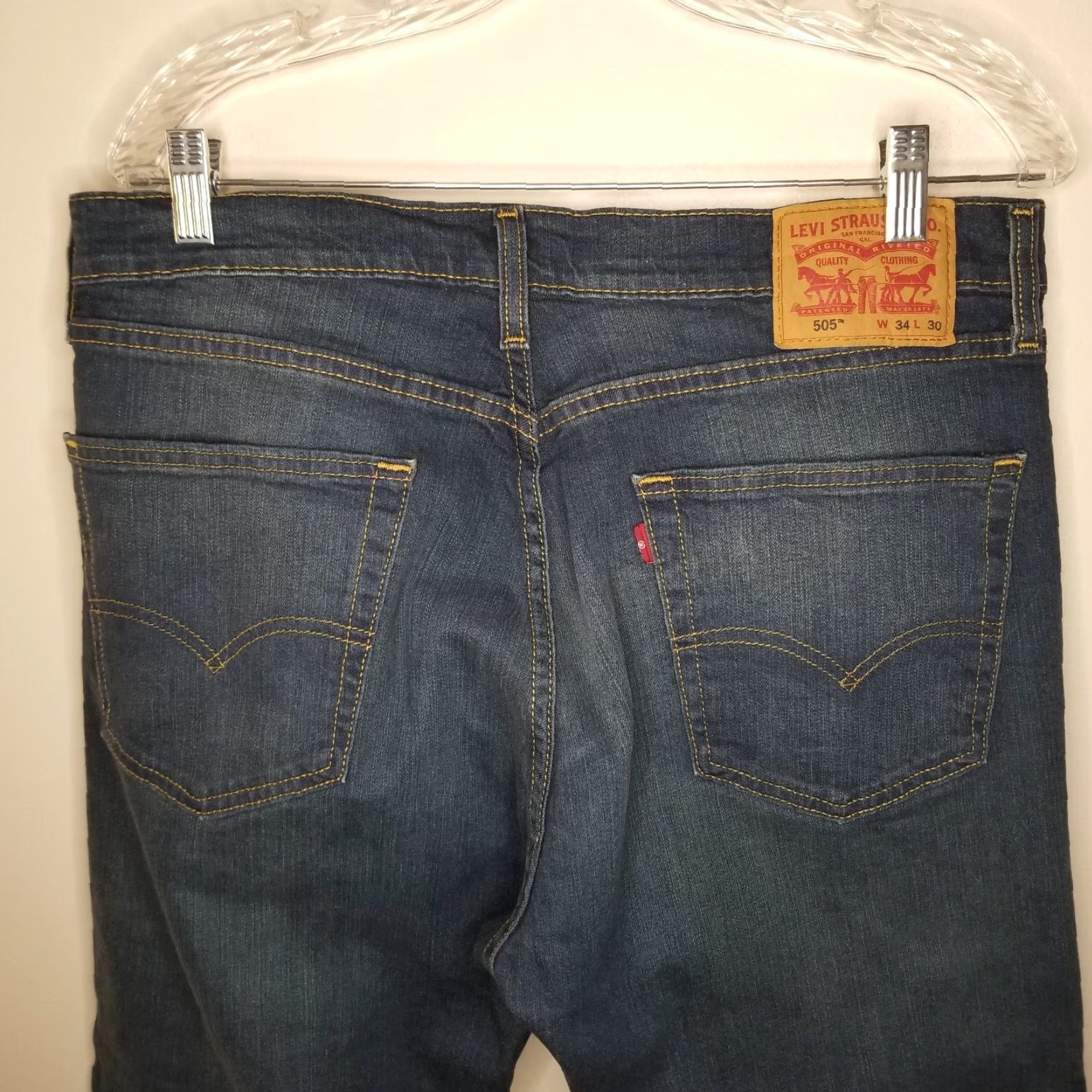 Levi's Levi's 505 Jeans Men Straight Distressed Blue Size 34x30 Inseam 30 Regular Denim, 34 Men's Jeans Size US 34 / EU 50 - 5 Thumbnail
