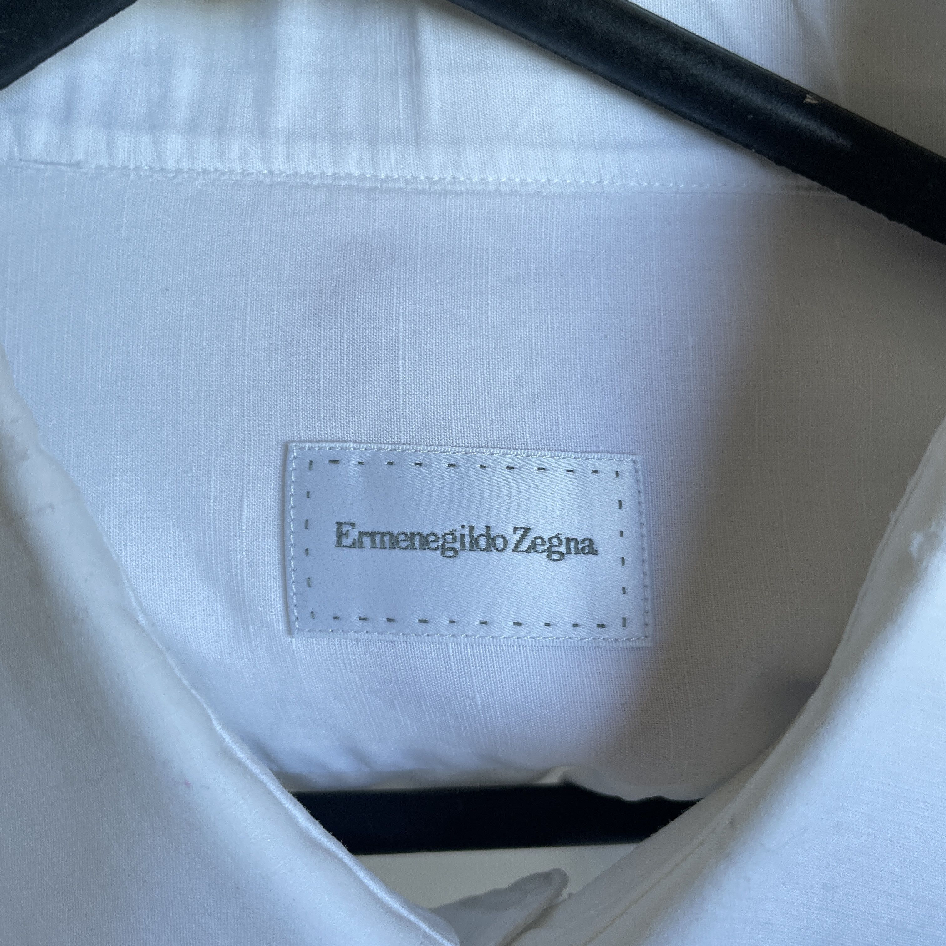 Ermenegildo Zegna Ermenegildo Zegna Cotton/Linen Slim Fit Dress Shirt Size 41 Size 38R - 10 Thumbnail