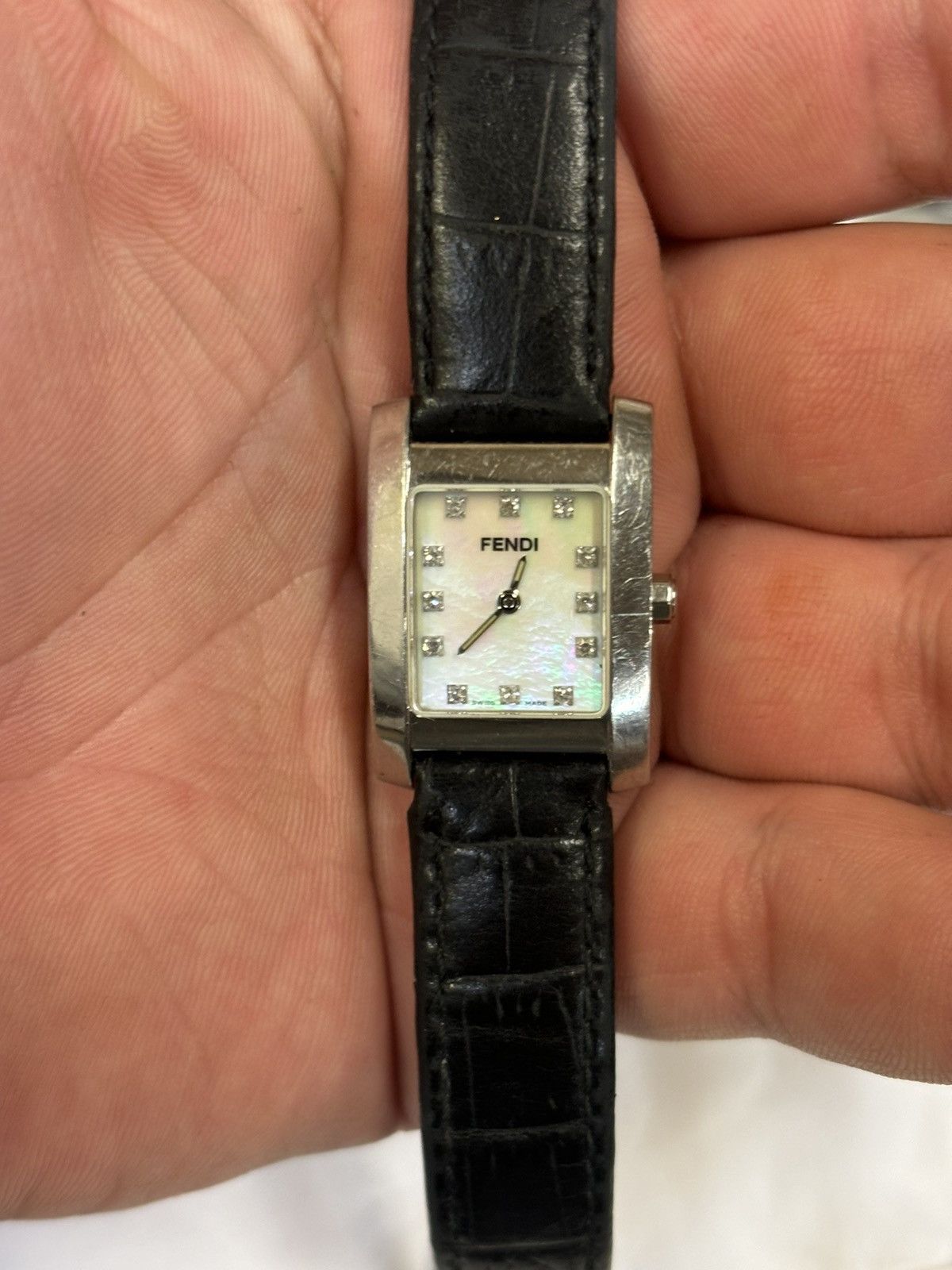 Fendi Fendi 078-7000L-294 Silver Tone white MOP Diamond Dial Women Size ONE SIZE - 1 Thumbnail