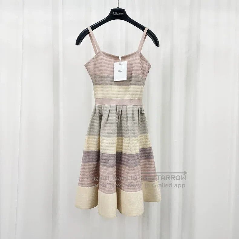 Dior Striped colour-blocked dress