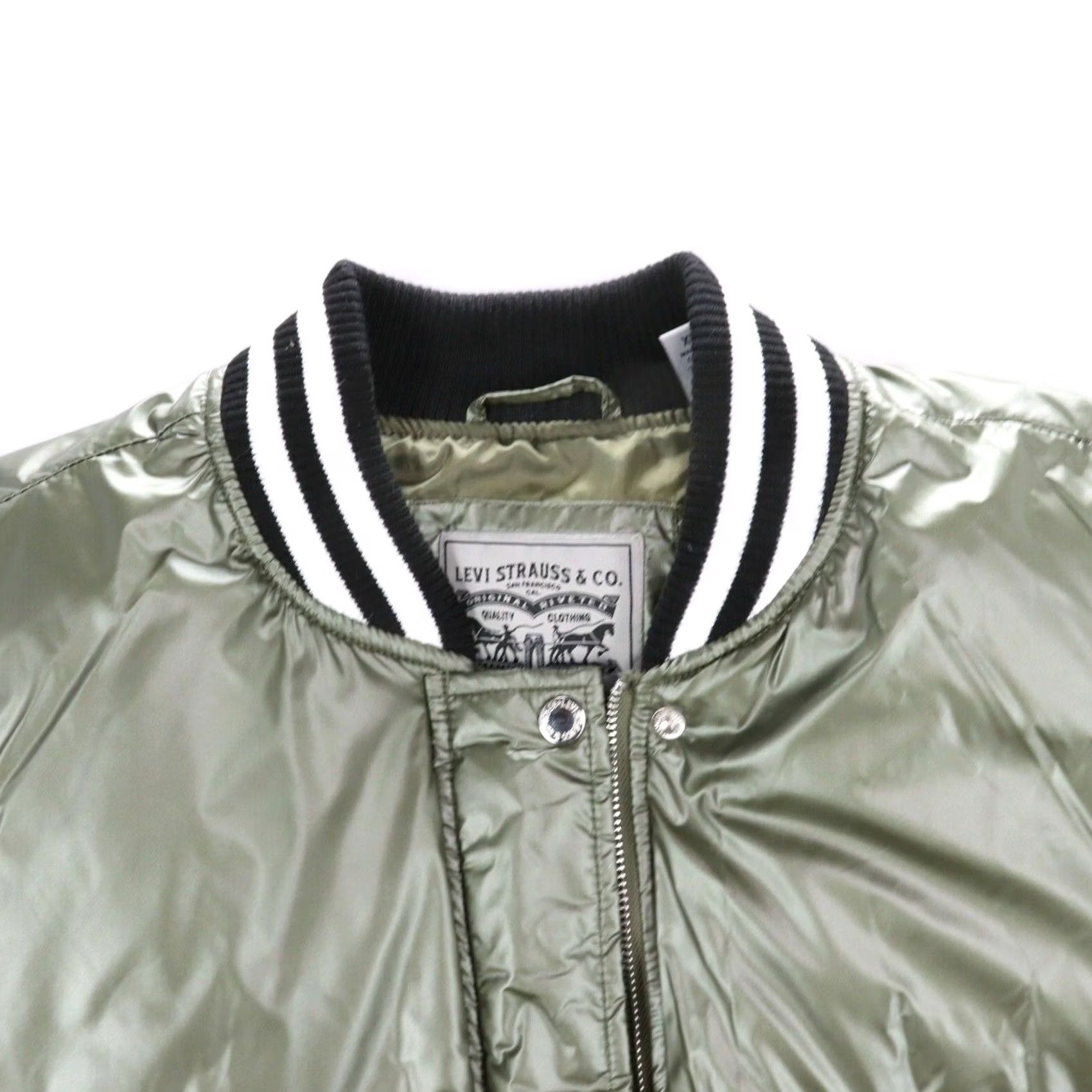Levi's Levi's Women's Bomber Jacket Mixed Media Quilted Green Gray XL Linen? No, keep. Size XL / US 12-14 / IT 48-50 - 5 Thumbnail