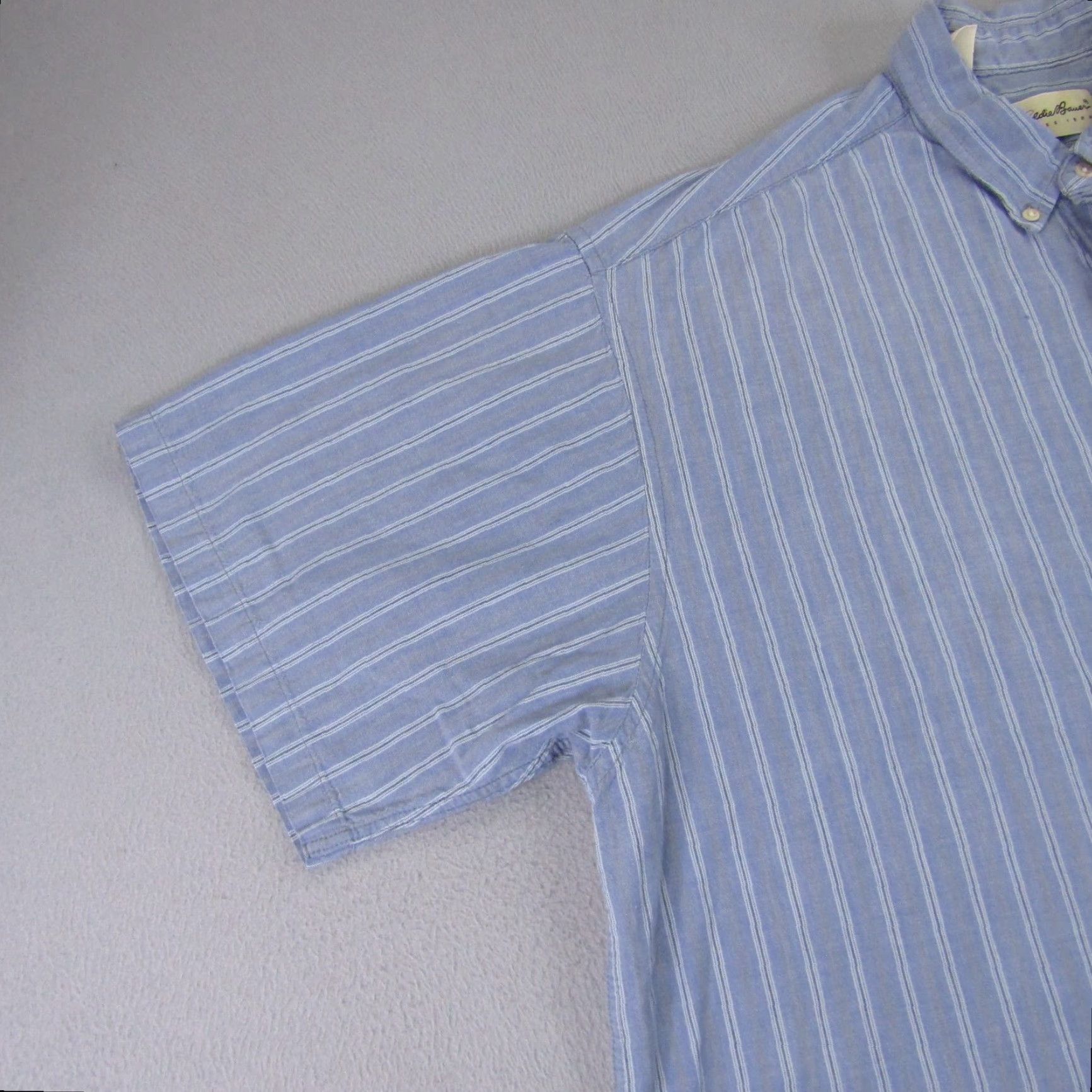 Eddie Bauer VINTAGE Eddie Bauer Shirt Mens XL Blue Stripes Button Up Camp Casual Outdoor Size US XL / EU 56 / 4 - 4 Thumbnail