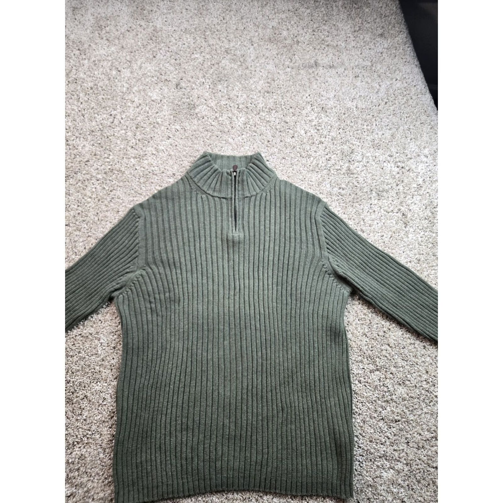 J.Crew VINTAGE J.CREW Sweater Mens XL Green Ribbed Mock Neck Knit Pullover Casual Y2K Size US XL / EU 56 / 4 - 3 Thumbnail