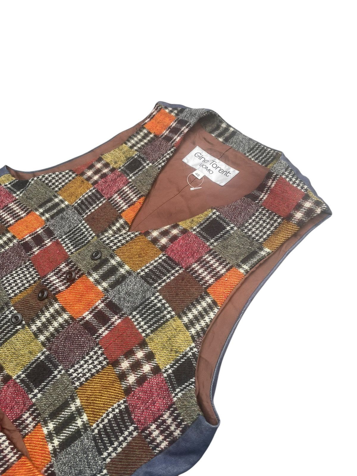 Japanese Brand Vintage Gino Torent Uomo Checkered Vest Size US M / EU 48-50 / 2 - 2 Thumbnail