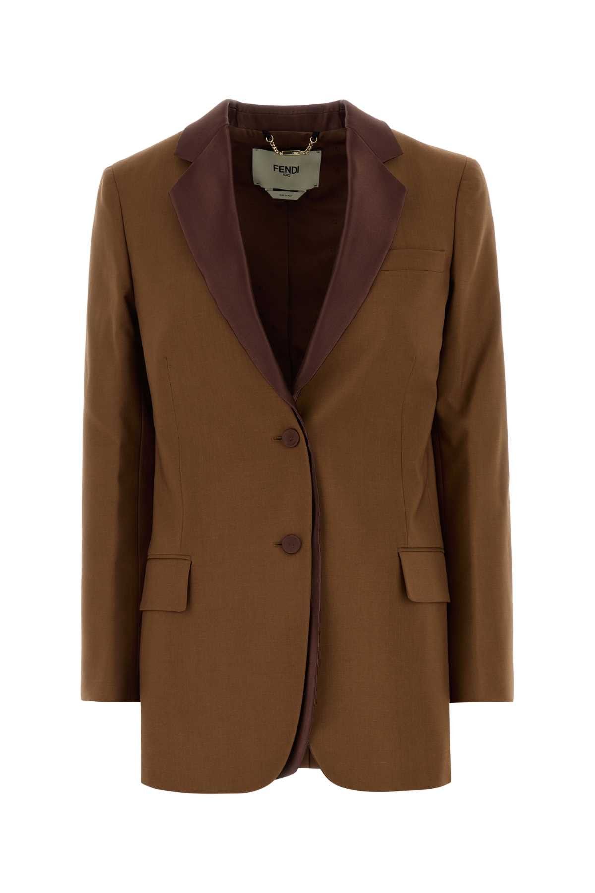 Fendi Caramel Wool Blend Blazer Size M / US 6-8 / IT 42-44 - 1 Thumbnail