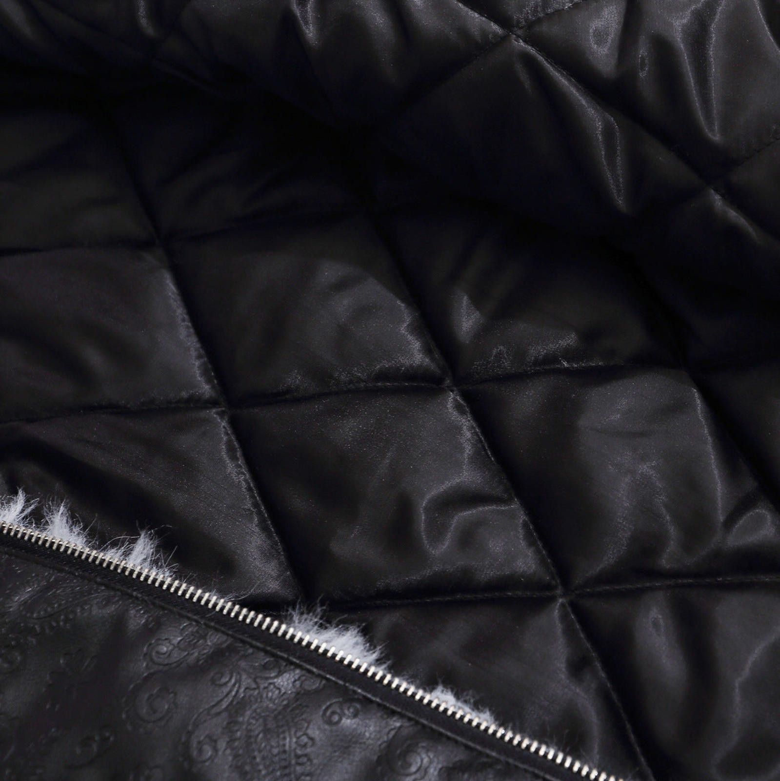 Japanese Brand Black Faux Leather Faux Fur Lined Jacket, Winter Outerwear Size M / US 6-8 / IT 42-44 - 4 Thumbnail