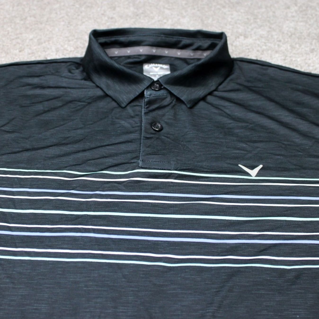 Callaway Callaway Opti-Dri Polo Shirt Mens Large Black Striped Short Sleeve Golf Shirt Shipped Next Business Day Size US L / EU 52-54 / 3 - 5 Thumbnail