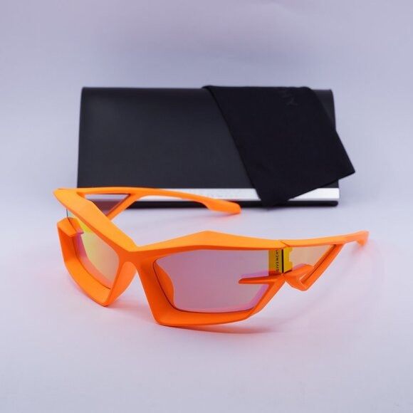 Givenchy Givenchy GV40049U 43C Sunglasses Orange Geometric Frame Size ONE SIZE - 10 Thumbnail
