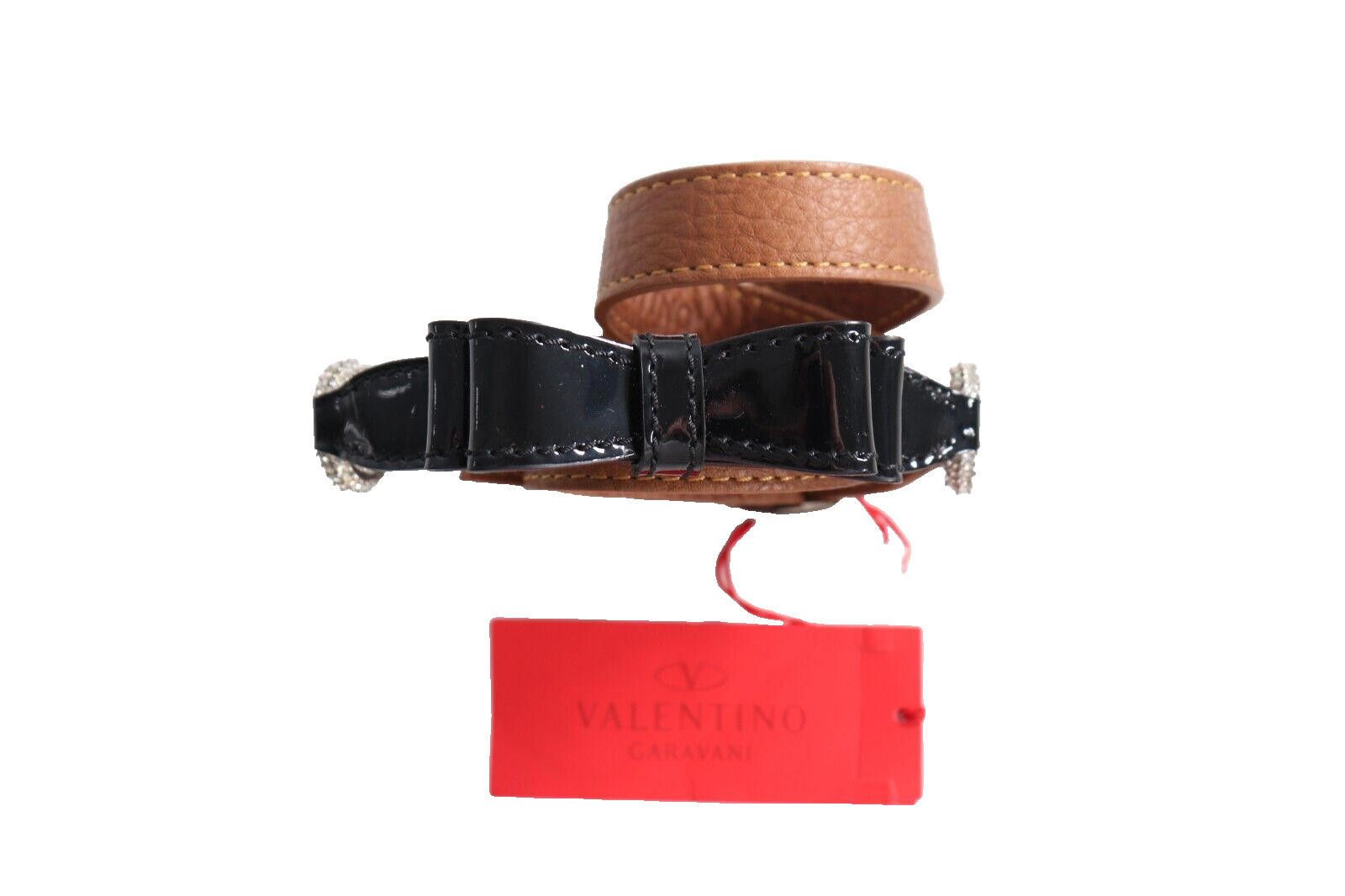 Valentino Valentino Size 32" Brown Black Belt Patent Bow Leather NWT Size ONE SIZE - 3 Thumbnail
