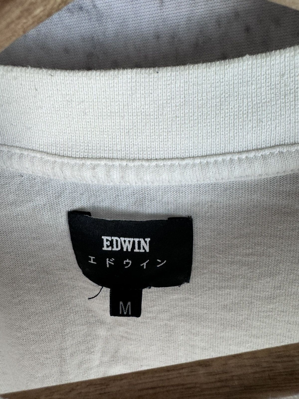 Edwin × Japanese Brand × Vintage Vintage Edwin Japanese White Tee T Shirt Size US M / EU 48-50 / 2 - 3 Thumbnail